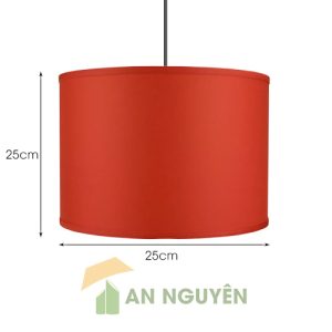 Chụp đèn vải hình trụ phi 25 cm, cao 25cm thả trần trang trí bàn đảo bếp