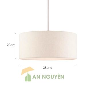 Chụp đèn vải hình trụ phi 38 cm, cao 20cm thả trần trang trí bàn ăn