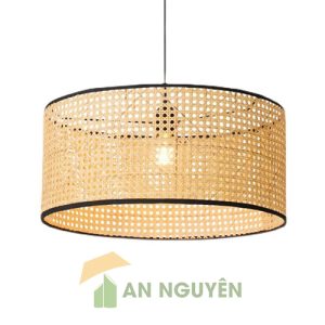 Đèn mây mắt cáo hình trụ phi 38 trang trí phòng khách rất được ưa chuộng
