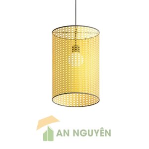 Mẫu đèn mây mắt cáo hình trụ phi 20 cao 30 cm thả chùm bàn ăn