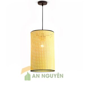 Mẫu đèn mây mắt cáo hình trụ phi 20 cao 30 cm thả chùm bàn ăn