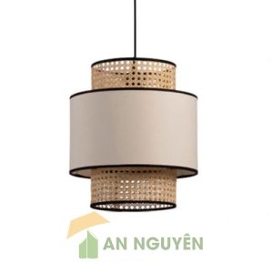 Đèn vải kết hợp mắt cáo thả trần trang trí bàn ăn phi 30cm