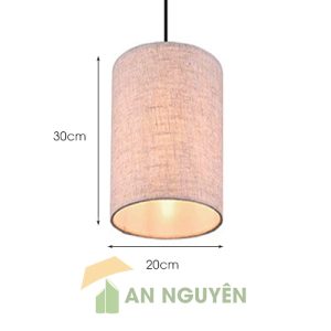 Chụp đèn vải hình trụ phi 20 cm, cao 30 cm trang trí hành lang