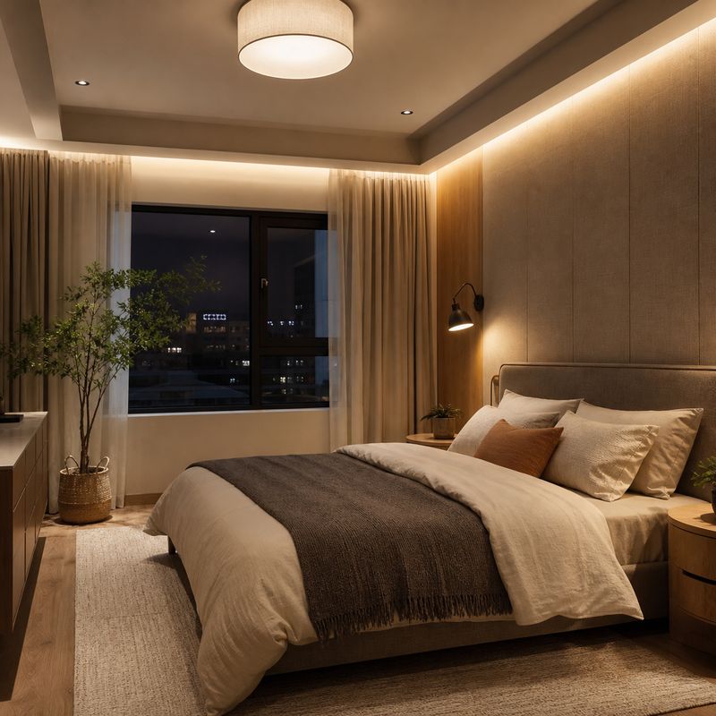 Phối nhiều lớp ánh sáng cho phòng ngủ