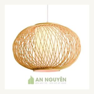 Đèn mây tre hình cầu có lồng vải trang trí nhà hàng siêu đẹp