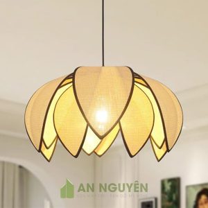 Đèn thả vải búp sen trang trí bàn ăn, phòng khách