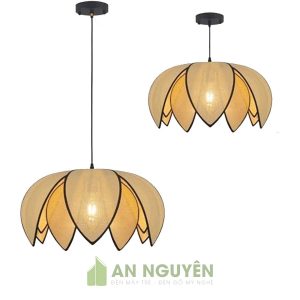 Đèn thả vải búp sen trang trí bàn ăn, phòng khách
